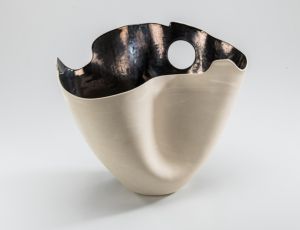 Sculpted Folded Vase w/Portal & Palladium by Jean Elton