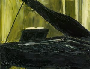 Piano on Green Background, 2017